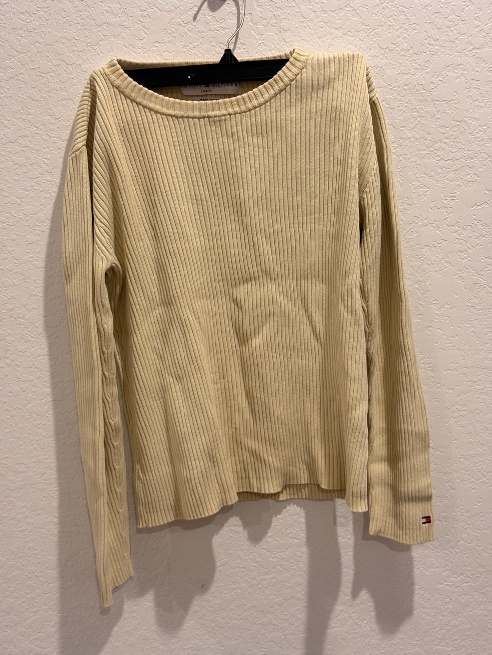 Tommy Hilfiger Y2K Women's Cream Ribbed Sweater